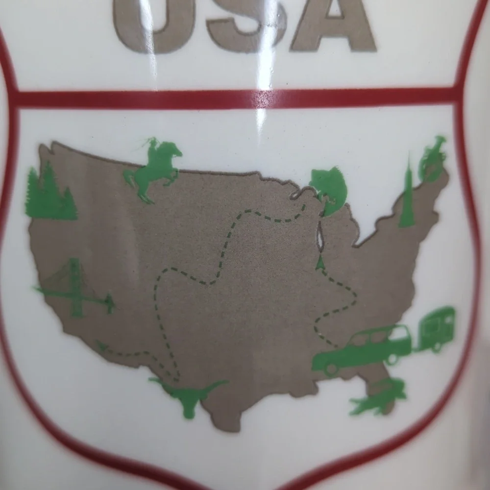Vintage‎ Magenta Map of United States of America USA Large Oversized Coffee Mug